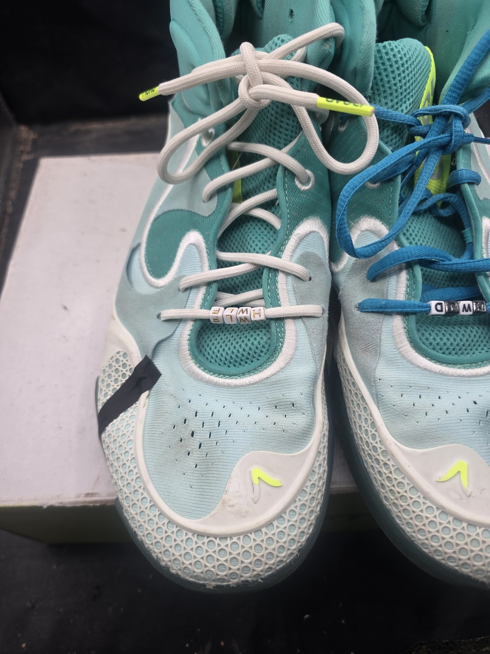 Women’s Athletic Sneakers - Teal & Neon Accent